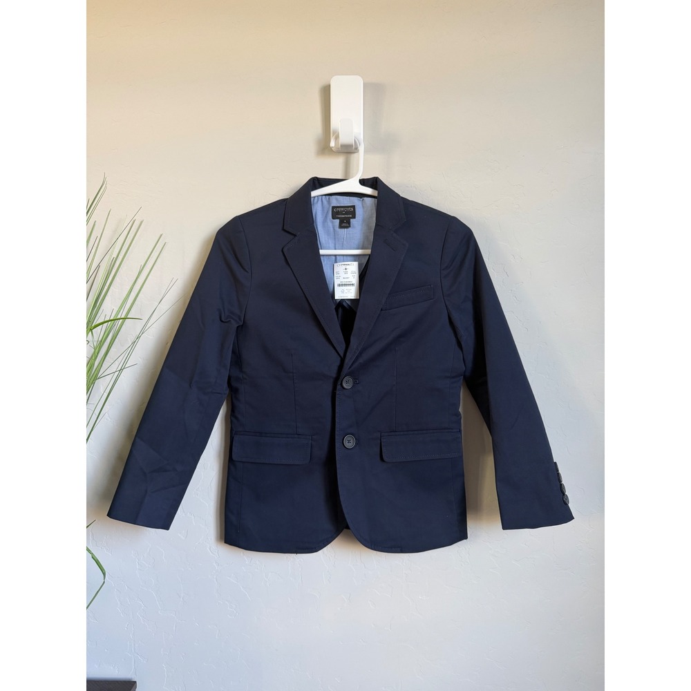 Crewcuts J.Crew Boys Thompson Blazer Navy Blue Cotton Suit Jacket Size 8 H5630